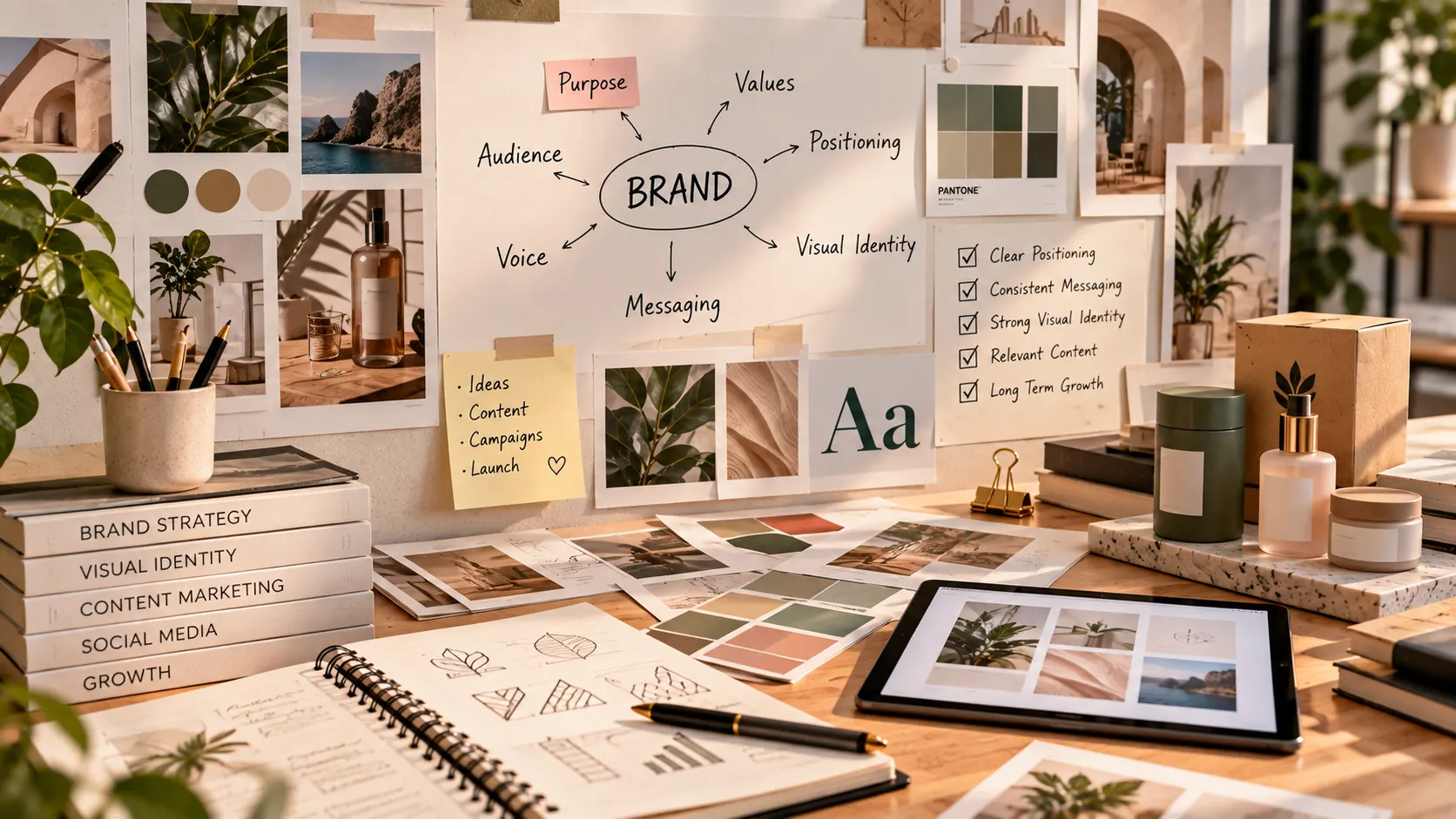 Brand strategy and visual identity mood board