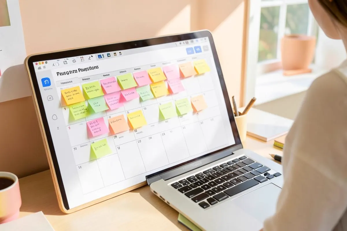 Content marketing services planned out on an editorial calendar